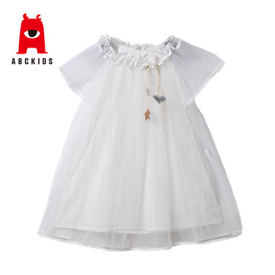 abckids童装2021夏季新品女小童网纱公主梭织连衣裙潮F121216411