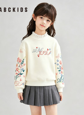 Abckids女童花卉刺绣卫衣白色