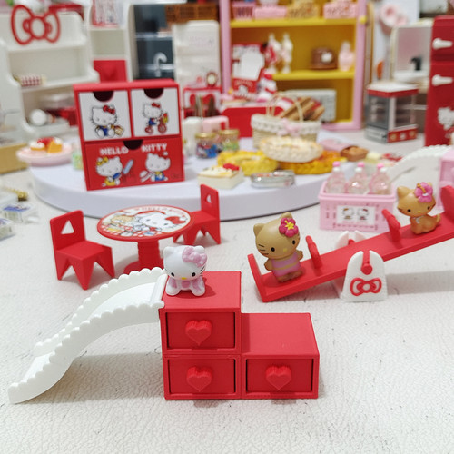 3D打印模型滑滑梯跷跷板KT猫微缩场景布置过家家仿真玩具娃娃屋