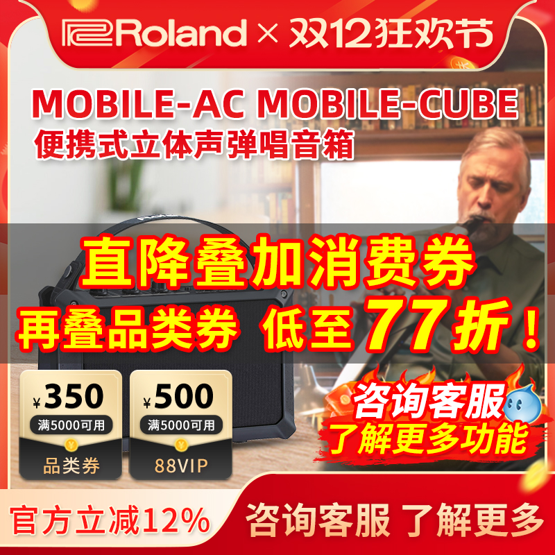 Roland罗兰音箱MOBILE-AC CUBE便携式电吹管电箱木吉他键盘音响