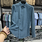 处理长袖 商务休闲男士 衬衫 爸爸装 衬衣简约 加绒加厚保暖秋冬季 断码