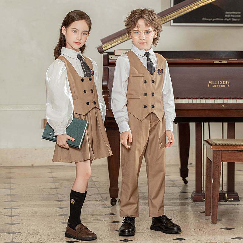 儿童秋季英伦日系贵族毕业照班服套装幼儿园西装马甲园服校服四件