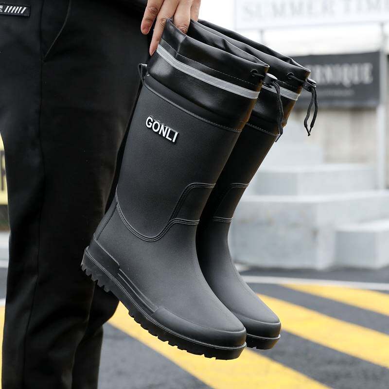 新款雨鞋男士时尚外穿雨靴雨天钓鱼防滑防水束口胶鞋工作洗车套鞋