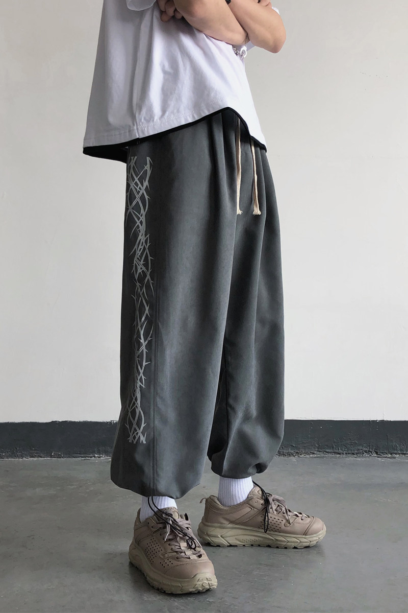 2022新款藤条印花休闲裤男宽松老爹裤D329-QM919-P45控58,男装休闲裤,电商D329