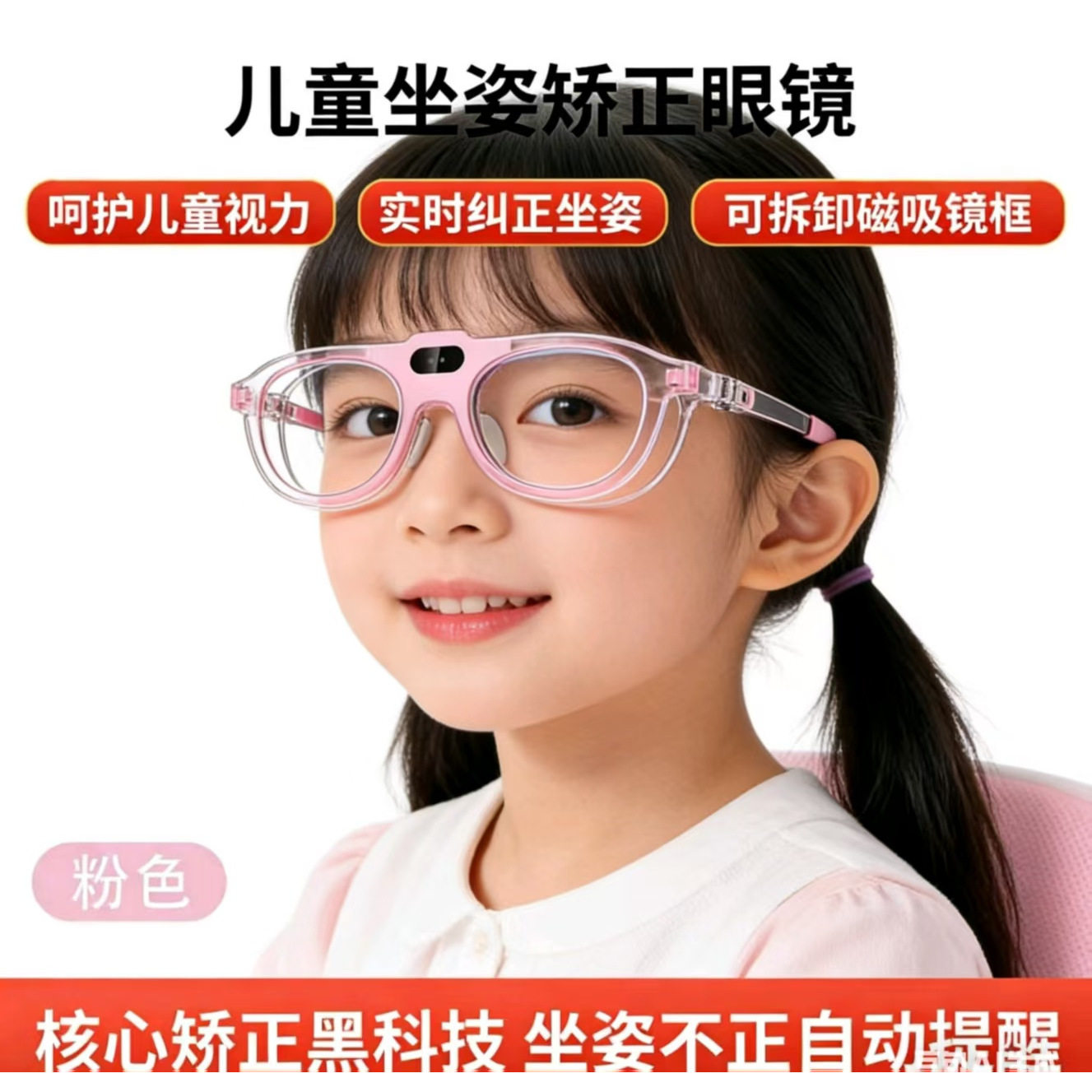 儿童智能防近视坐姿矫正眼镜