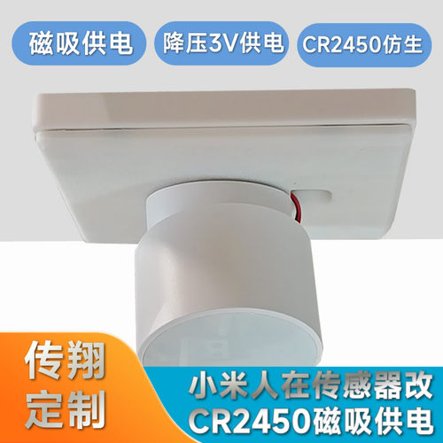 适用于小米人在传感器磁吸供电底座CR2450仿生纽扣电池
