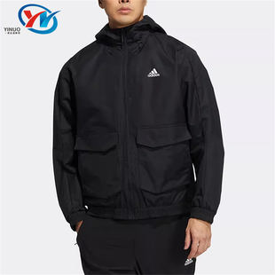 男子加绒防风保暖户外运动连帽夹克外套 HN9033 阿迪达斯 Adidas