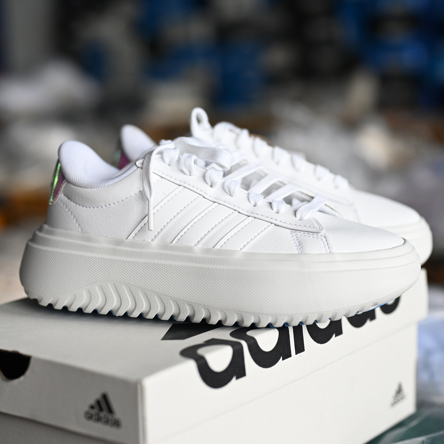 Adidas/阿迪达斯 GRAND COURT 女士厚底增高复古运动休闲鞋IH7645,运动鞋new,板鞋,淘宝优惠券,粉丝福利购,淘宝优惠卷