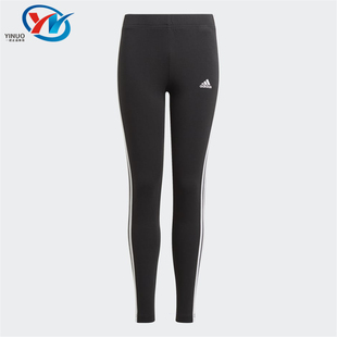 女子大童复古条纹透气运动休闲紧身长裤 GN4046 阿迪达斯 Adidas