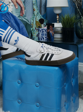 Adidas/阿迪达斯 三叶草 Sambarose 女子厚底松糕鞋板鞋 AQ1134