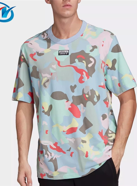 Adidas/阿迪达斯 三叶草 男子圆领宽松透气休闲运动短袖T恤FM2217