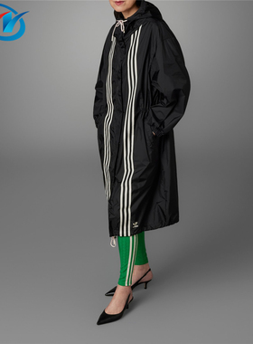 Adidas/阿迪达斯 三叶草 女子复古中长款连帽休闲运动外套 IK7857