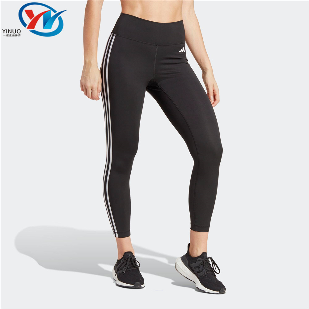 Adidas/阿迪达斯 女子复古条纹速干训练紧身运动健身长裤 HT5438
