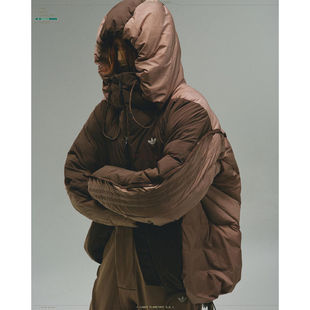 adidas x HAMCUS联名情侣拼色连帽保暖羽绒服IU4837IX4343IX4344