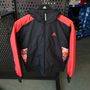 Adidas/阿迪达斯 CNY 女子防风拼接连帽保暖棉服外套 HI3266 3267