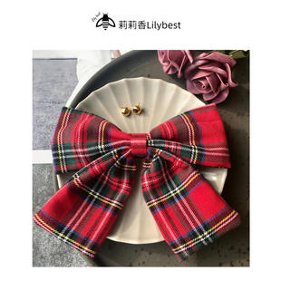 苏格兰格子蝴蝶结配饰英伦风ins学院百搭韩国别针水手服免打领结