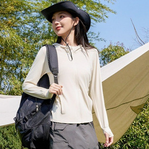 锦纶防晒衣女2026夏季新款修身冰丝连帽防晒服防紫外线宽松防晒衫