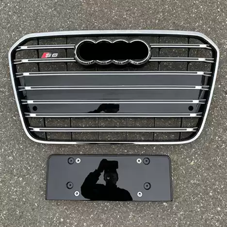 奥迪 A6L中网 镀铬银色饰框适配s6车型