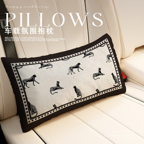 车载抱枕轻奢高级感长条腰枕后排高端长方形靠背垫不含芯枕套枕头