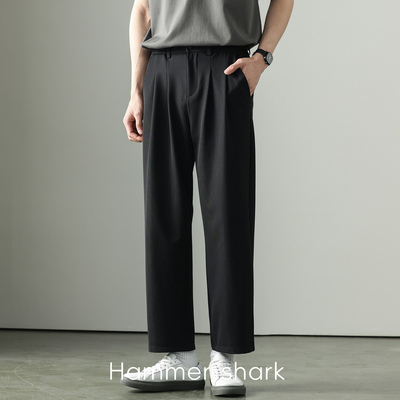 夏季冰丝速干轻商务直筒九分裤