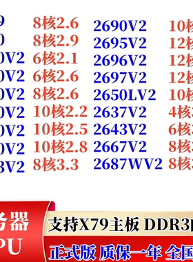 X79 CPU E5-2667V2 2670V2 2690 2689 2697V2 2696 2630 2687W V2