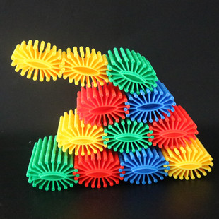 7岁儿童DIY玩具椭圆形大号齿轮拼插积木幼儿园早教益智拼搭玩具