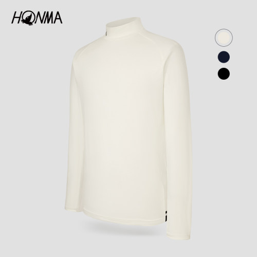 【专业高尔夫】HONMA男士薄绒亲肤中高领拼接设计长袖打底衫