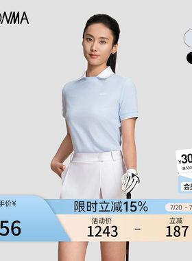 [专业高尔夫]HONMA夏季女士舒适亲肤上衣时尚撞色运动短袖polo衫