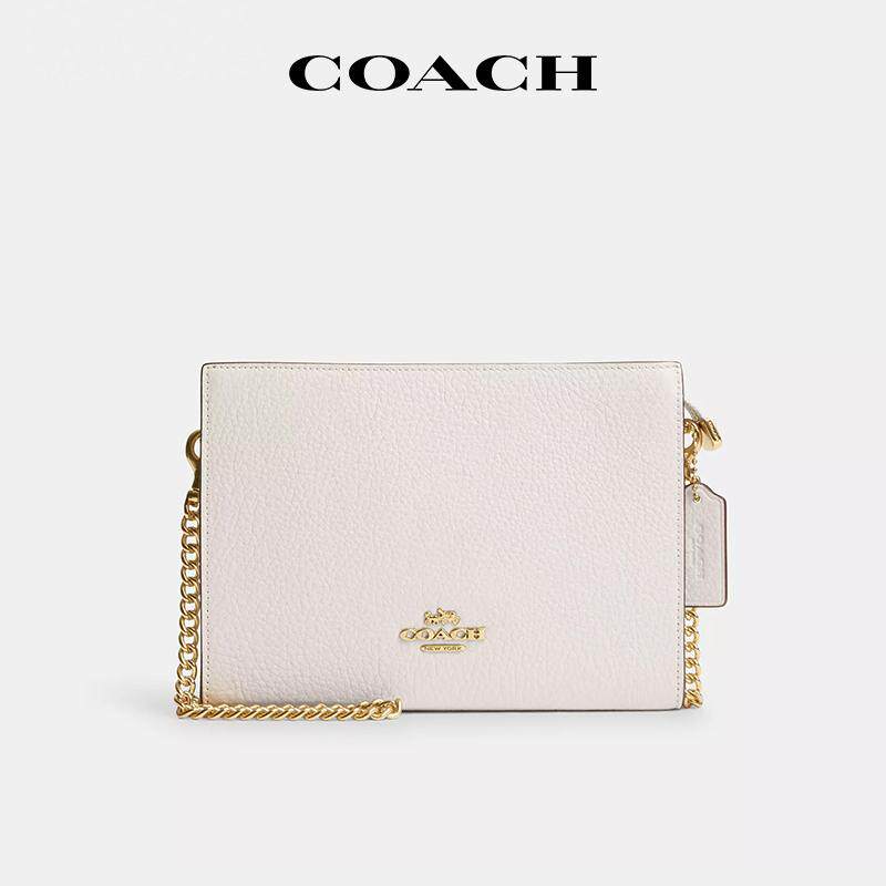 【国内现货】/蔻驰斜挎小方包纯色皮质链条单肩手拿包女