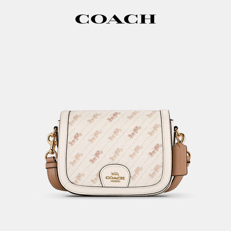 【官方授权】COACH/蔻驰女士马鞍包单肩斜挎马车印花翻盖包C4059 箱包皮具/热销女包/男包 马鞍包 原图主图