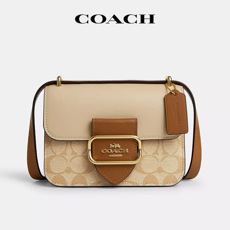 COACH/蔻驰Morgan奶茶拼色法棍包