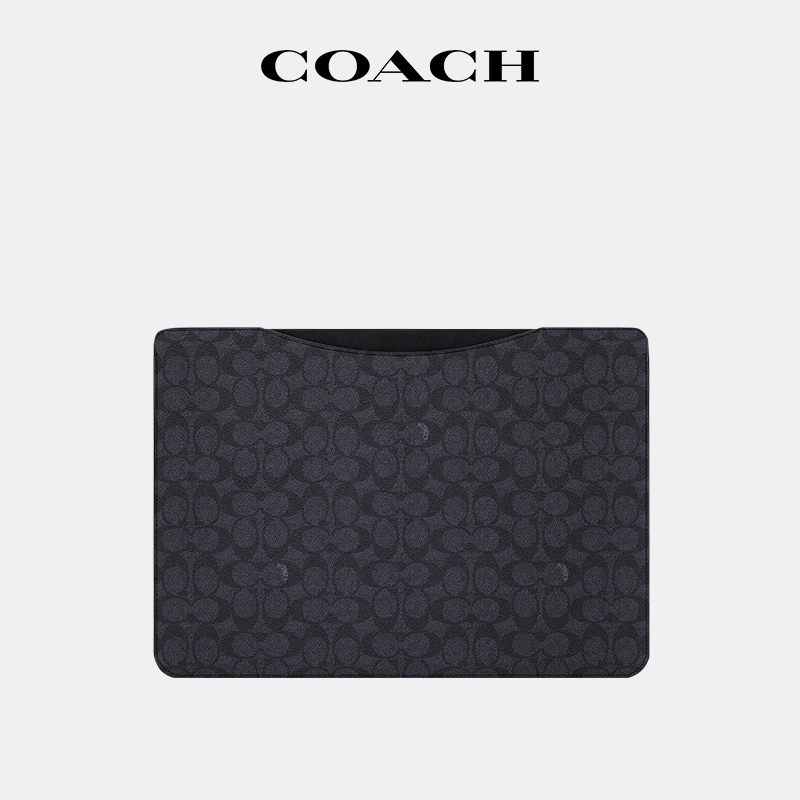 【官方授权】COACH/蔻驰电脑套轻奢时尚经典老花大号手拿包送男友