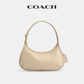 COACH 国内现货 蔻驰Eva月牙腋下包米色皮质大号单肩手提包