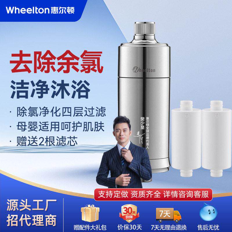 惠尔顿沐浴家用净水器花洒滤水器婴儿洗澡过滤器净水强除氯花洒