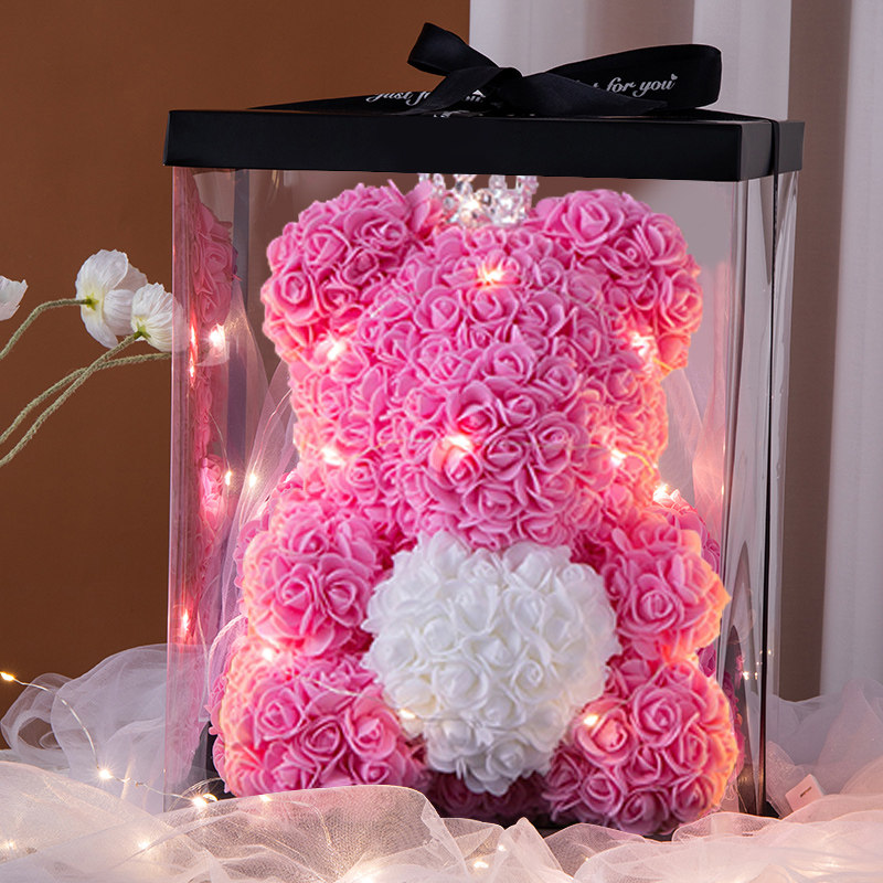 永生花玫瑰小熊礼盒520情人节礼物送女生女友妈妈闺蜜生日小礼品