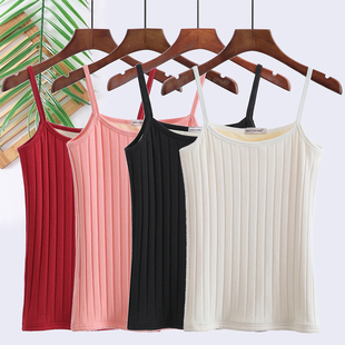 性感贴身 冬装 保暖吊带背心女加厚加绒上衣纯色棉质内衣无袖 秋季