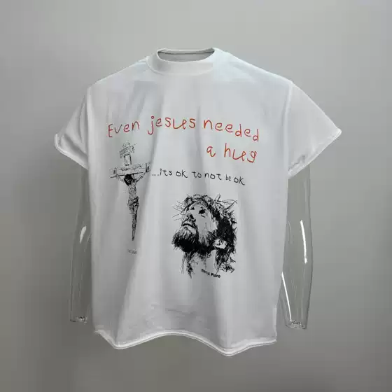 Basic Annals High-Quality Pure Cotton Loose Short-Sleeved Cropped American-Style Crew Neck T-Shirt with Raw Edges