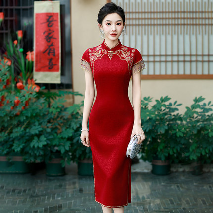 喜婆婆婚宴装2025新款夏季结婚妈妈礼服高贵小个子丈母娘旗袍礼服