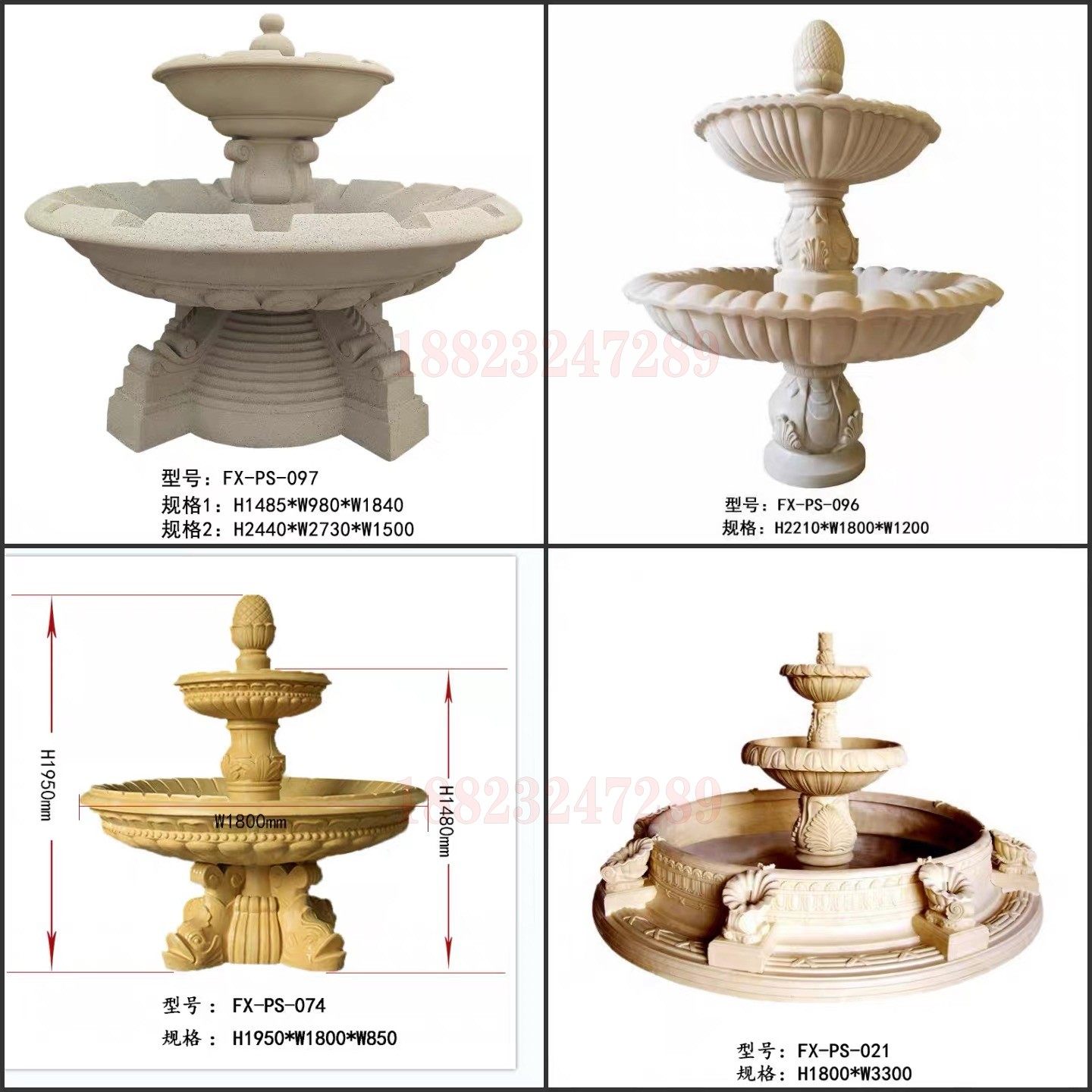 Customized fiberglass sandstone relief resin European style fountain pool, garden water scenery sculpture, fountain villa water spray decoration