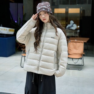休闲宽松薄款连帽轻便羽绒服女生大童青少年女装艾米可多冬季新款