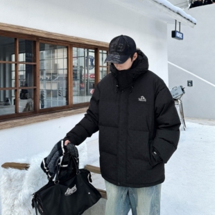 羽绒服偏厚立领连帽宽松休闲男孩大童加大码青少年装乔迪丹娜冬装