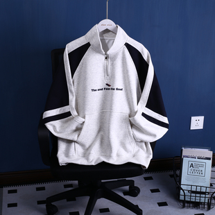 乔迪丹娜春秋季男生大童青少年装休闲针织拉链立领长袖套头卫衣