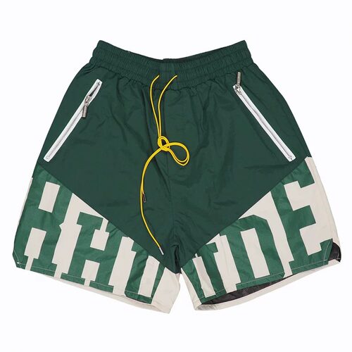 Rhude高街拼接短裤时尚宽松男女度假沙滩裤欧美INS街头篮球运动裤