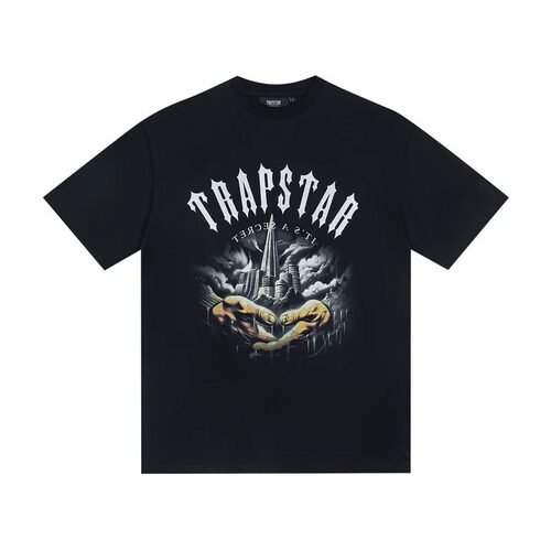 Trapstar 潮牌美式复古字母LOGO印花短袖男女款圆领打底衫t恤上衣