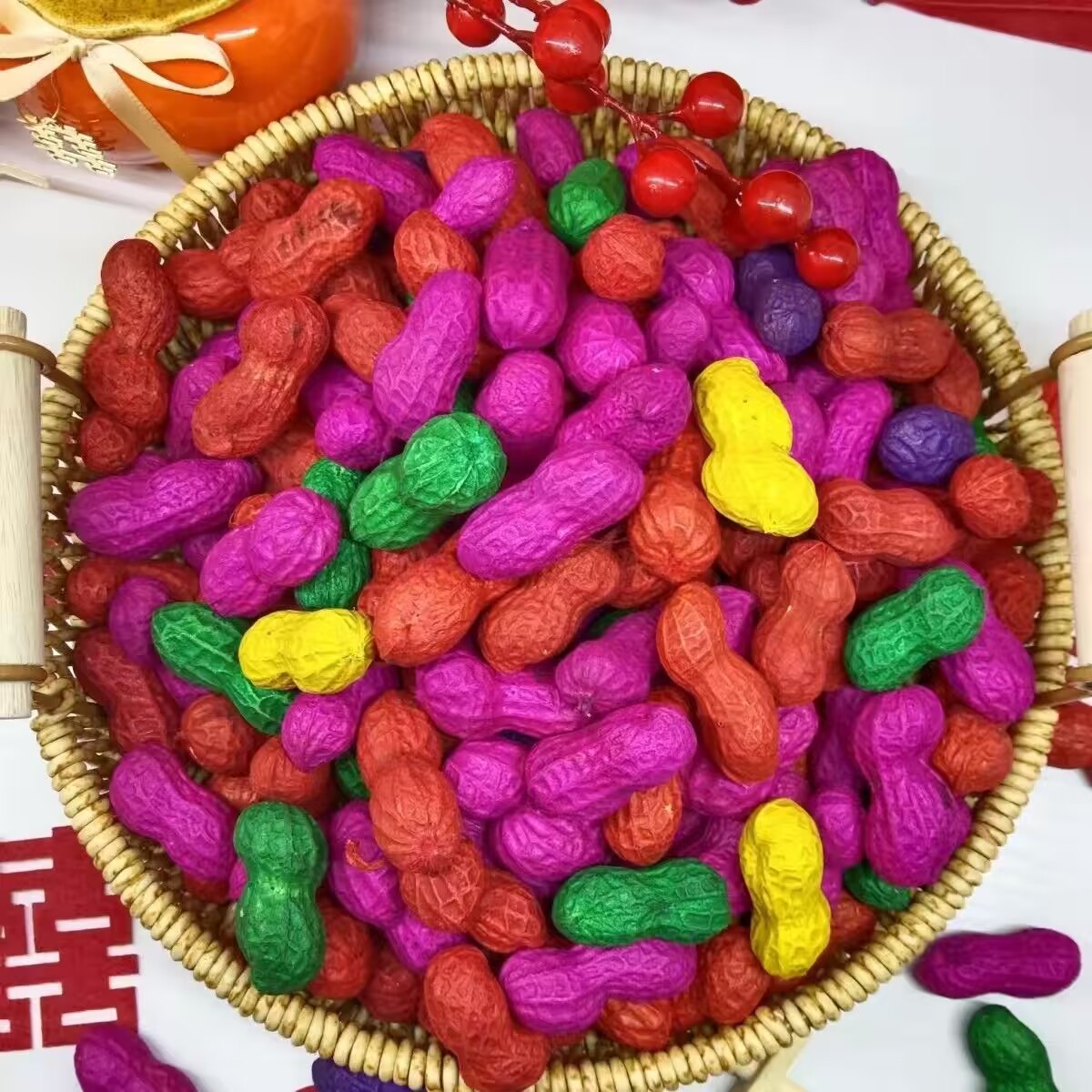 婚庆用品喜事染色花生乔迁新居
