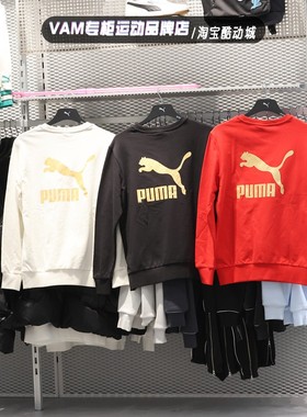 PUMA彪马男卫衣2024春季新年款金标运动套头衫 625825-11-65-01