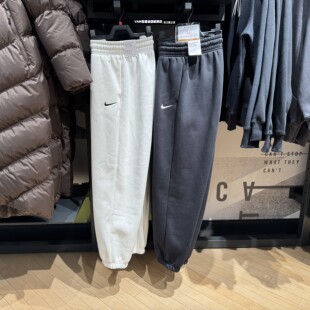 nike耐克女裤2025春款加绒运动休闲宽松收口针织长裤 FZ5997-133