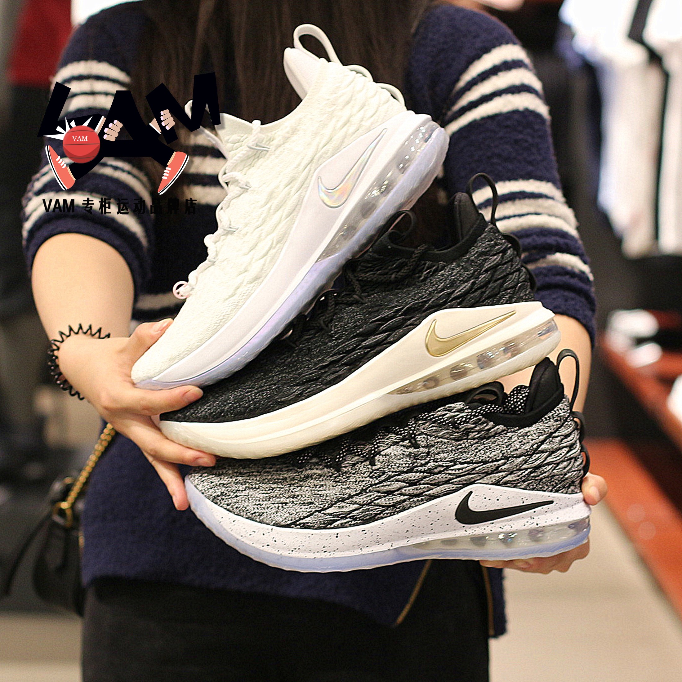 Nike LeBron15 Low LBJ ղķ˹15ÀºÇòЬ AO1756-100-003-002-001