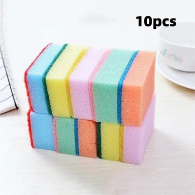10Pcs/Set Dishwashing Sponge Kitchen Cleaning Tools Scrub Po