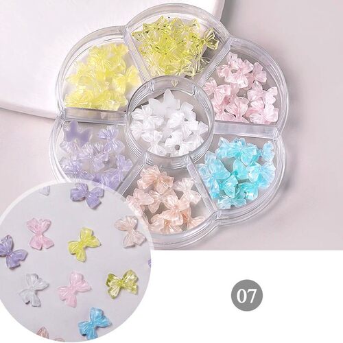 6Grids Acrylic Flower 3D Nail Art Decorations Resin Charms G